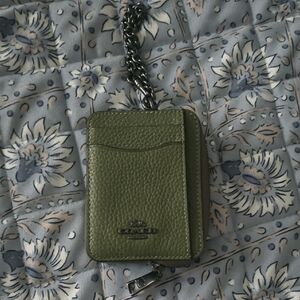 Coach Olive Leather Keychain Pouch